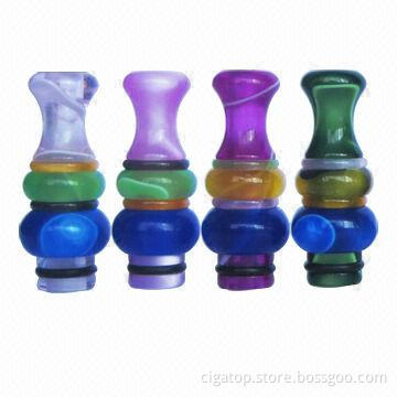 Various Materials 510 E-cigarette Drip Tips with Stainless Steel, Brushed, Celluloid, Plastic, Jade